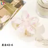 Nuevo Clip de Huevo con Flores Qiyue Moda Impresión UV Pasador de Orquídea Florale Clip de Tiburón Creativo Europeo y Americano