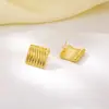 Brincos Quadrados Assimétricos de Novo Estilo de Verão Brincos Metálicos com Listras da Moda Europeus e Americanos Brincos