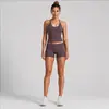 Conjunto de roupa de yoga transfronteiriço para mulheres, secagem rápida, lindo design nas costas, conjunto de colete para esportes ao ar livre, conjunto casual para corrida e fitness
