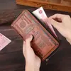 Porta billetes retro transfronterizo europeo y americano, largo, gran capacidad, tarjetero multiposición, monedero de mano para hombre con relieve creativo