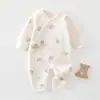 Mameluco para bebé para primavera, otoño e invierno, mameluco acolchado de algodón para bebés pequeños, mameluco de dibujos animados para recién nacidos, ropa estilo mariposa que protege la barriga y es cálida