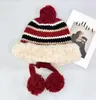 Sombrero de Aviador de Felpa a Rayas Estilo Fair Isle Nuevo para Otoño e Invierno, Espesado para Calidez y Protección contra el Frío, Sombrero Cerrado para Mujer