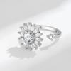 Anillo giratorio descompresor explosión de comercio electrónico transfronterizo anillo de girasol dorado juego de anillos abiertos de diseño giratorio para mujer