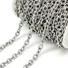 Cadena Cubana de Acero Inoxidable Estilo Europeo Forma de O Cadena para Collar DIY Moderna Versátil para Hombres y Mujeres Accesorio que no se decolora Cadena de Acero de Titanio