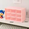 Caixa Organizadora de Mesa Transparente com Gavetas, 9 Compartimentos, para Papelaria, Material Escolar, Artigos Diversos, à Prova de Poeira, Organizador Simples para Dormitório Estudantil