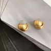 Pendientes de botón dobles cepillados exquisitos para mujer, simples y elegantes, versátiles y únicos, aretes geniales estilo celebridad de internet