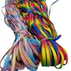 Cordones Planos Estampados de Moda Paisley de 8 mm, Cordones Elásticos Arcoíris Macaron, Cordones Perezosos Sin Atar para Hombre