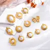 Ins Lujo Accesible Estilo Retro Acero Inoxidable Electrochapado Oro de 18K Perla de Imitación Colgante DIY Pendientes Collar Accesorios de Joyería