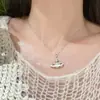 Collar de Emperatriz Madre Reina con Broche de Perla de Saturno, Diseño que no se decolora, Versátil, Motivo de Estrella Fresco y Dulce