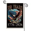 Personalización de Banderas Transfronterizas: Bandera Conmemorativa del 250 Aniversario de los Estados Unidos, Bandera de Jardín Blanca con Águila Calva para Exteriores, Día de la Independencia