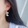 Pendientes Colgantes Traseros de Piedra Natural Color Blanco Lunar de Ensueño Refrescantes y Puros Para Usar de Dos Formas Pendientes Versátiles que Rejuvenecen