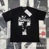 Erd Melancólico Rico Segunda Generación Estampado de Letras Viejo Holgado Retro Vintage Camiseta de Manga Corta para Hombre y Mujer Tendencia Verano