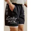 Shorts Casuais com Estampa de Anjo Rezando Tendência High Street Americana para Mulheres Verão Novo Calça Esportiva Versátil Solta para Homens