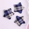 Botões de Tecido Xadrez Retrô Estrela de Cinco Pontas DIY Flores para Sapatos Roupas Botões Planos Acessórios de Cabelo Presilhas de Cabelo Brincos Acessórios Materiais