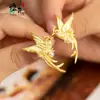 Pendientes Dorados de Urraca y Perla Estilo Xiaohongshu, Estilo Chino Nuevo, Lujo Ligero, Diseño de Nicho Exquisito, Pendientes de Gama Alta para Mujer