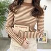 Suéter de Punto Rayado Coreano Nuevo Otoño/Invierno 2023 para Mujer Ropa Exterior Jersey Suelto Interior Camiseta Top Marea