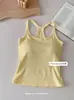 18038 Top sin mangas tipo halter de espalda hermosa en forma de I, Cómodo y transpirable con copa y almohadilla para el pecho, Versátil para usar como prenda exterior, Top tipo bralette envolvente