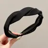 Faixa de cabelo xadrez de cetim para mulheres, faixa de cabelo antiderrapante para outono e inverno, uso diário, faixa de cabelo para lavar o rosto, acessório de cabelo de coroa alta
