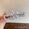 Presilha de cabelo flor de strass branco vazada, doce e elegante, presilha de cabelo flor de strass iridescente, acessório de cabelo versátil e estiloso