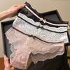 Bragas de Encaje para Mujer, Tiro Bajo Estilo Francés, Sexy y Puro Deseo, Malla Hueca, Entrepierna Cómoda de Algodón Puro, Levanta Glúteos, Tangas Finas para Chica Joven