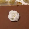 Tejido de Color Claro Suave y Elegante de Principios de Primavera, Camelia, DIY, Estilo Bosque, Pinza para el Pelo de Niña, Pinza Lateral, Broche, Materiales para Accesorios del Cabello