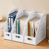 ZT3255 Caixa de Armazenamento de Arquivos de Mesa Escritório Plástico Grande Capacidade Mesa de Dormitório Porta-Lápis Estacionário Estante para Livros