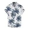 Estación Independiente Transfronteriza Camisa de Manga Corta Caliente para Hombre Playa Hawaiana Moda Estampada en 3D Camisa de Cuello Alto Versátil