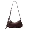 Bolso de Hombro Cruzado de Cuero Genuino para Mujer 2026 Nuevo Estilo Retro Americano Bolso de Gamuza Escarchada Bolso tipo Silla de Montar para Mujer