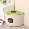 Villa de Fieltro para Gatos para Todas las Estaciones, Nido Cálido Anti-Rayaduras Grande Cerrado para Múltiples Gatos, Nido para Sueño Profundo