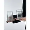 Vaso Cuadrado Estilo Ins Vaso de Vidrio Taza para Beber Doméstica Taza para Café Americano con Hielo Taza para Leche Vaso para Bebidas Frías de Verano