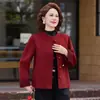 Nuevo Abrigo de Lana Doble Cara Chino para Mujer Lana Madre Cuello Redondo Petite Estilo Nacional Bordado Reductor de Edad Holgado Otoño Invierno