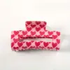 YHJ Accesorios para el Cabello Nuevo Clip Rosa con Estampado de Corazón para Mujer Día de San Valentín Pin para Cola de Cabello Dulce Pinza de Tiburón para Cabello