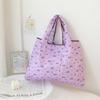 Nueva Bolsa Grande de Estilo Japonés para Chica Linda Corazón Kuromi Bolsa de Compras para Supermercado Ligera de Tela con Correa al Hombro