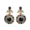 2018 Novas Brincos Boêmios Coloridos de Pedra Preciosa Ouro Antigo Exquisitos Cravejados de Diamante para Celebridades Femininas desejo Explosões