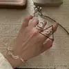 Anillo Curva Irregular Círculo Serpentino Estilo Coreano Minimalista para Mujer, Nuevo Anillo Abierto Ajustable Estilo Geométrico para Mujer