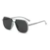 Óculos de sol com design vazado estilo europeu e americano, óculos de sol femininos da moda e únicos com um visual cool inspirado na tecnologia e lentes polarizadas