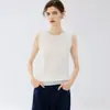Novo suéter de cashmere básico versátil sem costura para outono e inverno, colete de tricô, colete confortável com gola redonda para mulheres