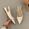 Sandalias cerradas exquisitas de estilo francés para mujer, nuevo modelo primavera-verano 2026, con lazo y talón abierto, adecuadas para combinar con vestidos, zapatos de tacón de punta para la noche