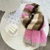 Bufanda de Rayas de Nuevo Color para Mujer Invierno Versátil Cálida Color de Contraste Bufanda de Pareja Multicolor en Stock Venta al por Mayor Cabello