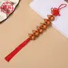 Colgante de Calabaza Pequeña de Madera de Durazno para Coche, Calabaza de Madera Tejida a Mano, Buena Fortuna y Prosperidad, Adorno Colgante para Puerta de Dormitorio y Sala de Estar, Al por Mayor