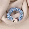 Faixa de Cabelo Gatinho Xadrez Fofo Menina Doce Ins Menina Macia Faixa de Cabelo Intestino Delgado Pônei Elástico Simples Corda de Cabelo Acessórios de Cabelo