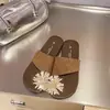Pantuflas de Suela Plana de Alta Calidad para Mujer, Para Usar al Aire Libre en Verano, Nuevo Estilo 2026, Combina con Faldas, Fuegos Artificiales de Pedrería, Chanclas de Dedo, Sandalias Estilo Hada