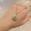 Nuevo Estilo Étnico Carácter Fu Hebilla Ping An Collar para Mujer Lujo Ligero Diseño de Nicho Sentido Elegante Jade Hetian Colgante Cadena para la Clavícula
