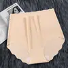 Roupa íntima plus size feminina seda gelo algodão sem costura na virilha meninas cintura alta respirável roupa íntima feminina verão fina atacado de fábrica