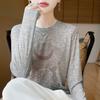 Camiseta de Manga Larga con Cuello Redondo Estilo Literario Retro para Mujer Sombrero de Paja Reductor de Edad Nuevo Otoño Sudadera Holgada para Niños Top Versátil