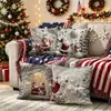 Suministros del Fabricante Fundas de Almohada con Atmósfera Navideña, Fundas de Almohada para el Hogar Impresas Digitalmente, Fundas de Almohada de Muñeco de Nieve y Reno Navideño