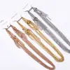 Cadena Aplanada Forma de O Electrochapada en Oro de 18K Cadena Cruzada con Cadena de Extensión Collar para Clavícula Acero Inoxidable Oro Electrochapado en Oro Real