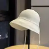 Sombrero de Pescador de Ganchillo con Lazo Estilo Minimalista de Alta Calidad para Mujer, Sombrero de Sol Versátil Nuevo para Primavera y Verano Que Hace que el Rostro Parezca Más Pequeño