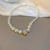Colar de Pérolas com Contas de Diamante Coreano Moda Versátil Luxo Leve Franja Corrente para Clavícula Elegante Colar Atacado Feminino