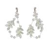 Pendientes de Clip con Estética de Nicho, Pendientes Pesados de Flor de Perla para Banquetes, Bodas y Novias